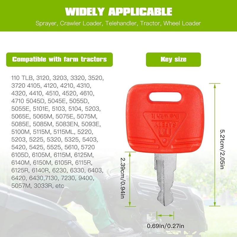 Pack of 10 Keys Compatible for John Deere Tractor 5403 5420 5425 5525 - Image 5